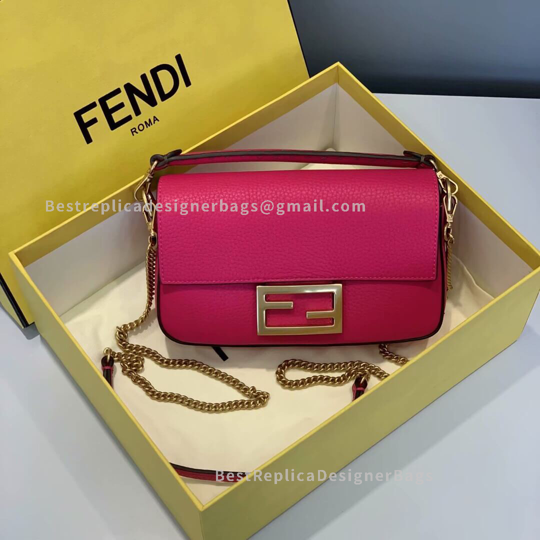 Fendi Baguette Mini Rose Leather Bag GHW 306S